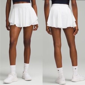 Lululemon Court Rival High Rise Skirt  Size 12 White Pickleball Tennis